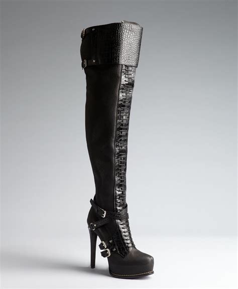 christian dior leather boots|christian dior thigh boots.